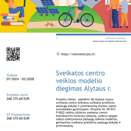 Pradedamas įgyvendinti „Sveikatos centro veiklos modelio diegimas Alytaus rajono savivaldybėje“ projektas