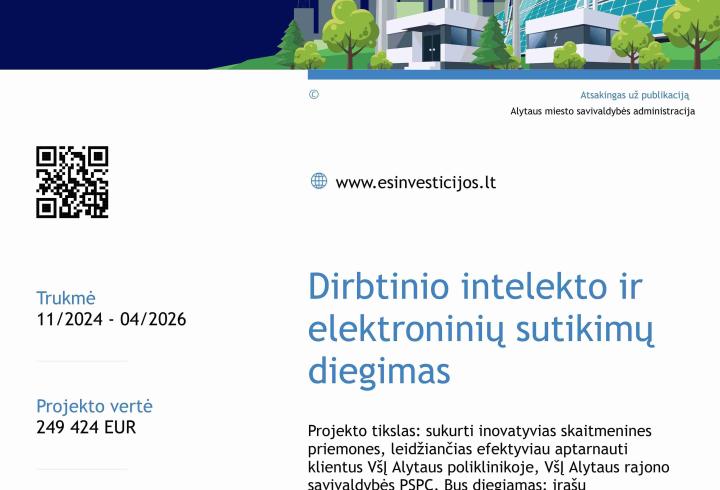 Skaitmeniniai sprendimai sveikatos priežiūroje: dirbtinio intelekto ir elektroninių sutikimų diegimas Alytaus regiono įstaigose
