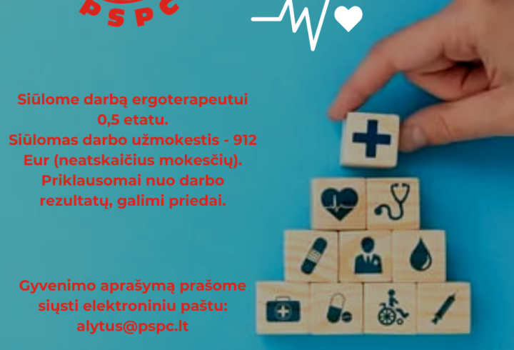 Kviečiame prisijungti prie mūsų komandos ergoterapeutą